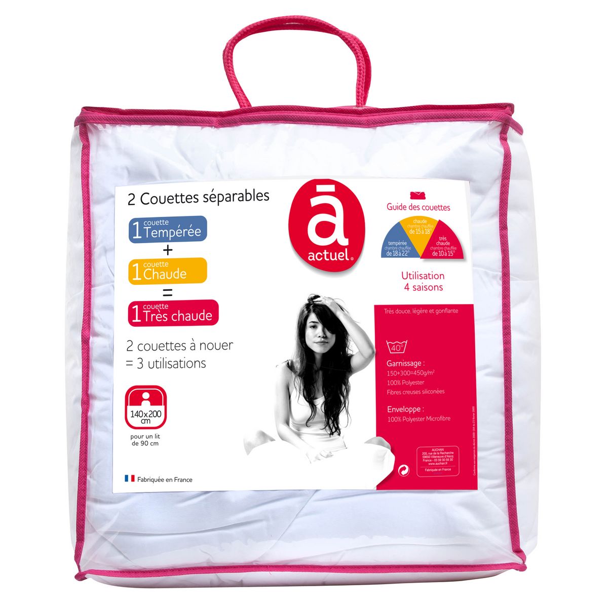 ACTUEL Couette séparables 4 saisons 