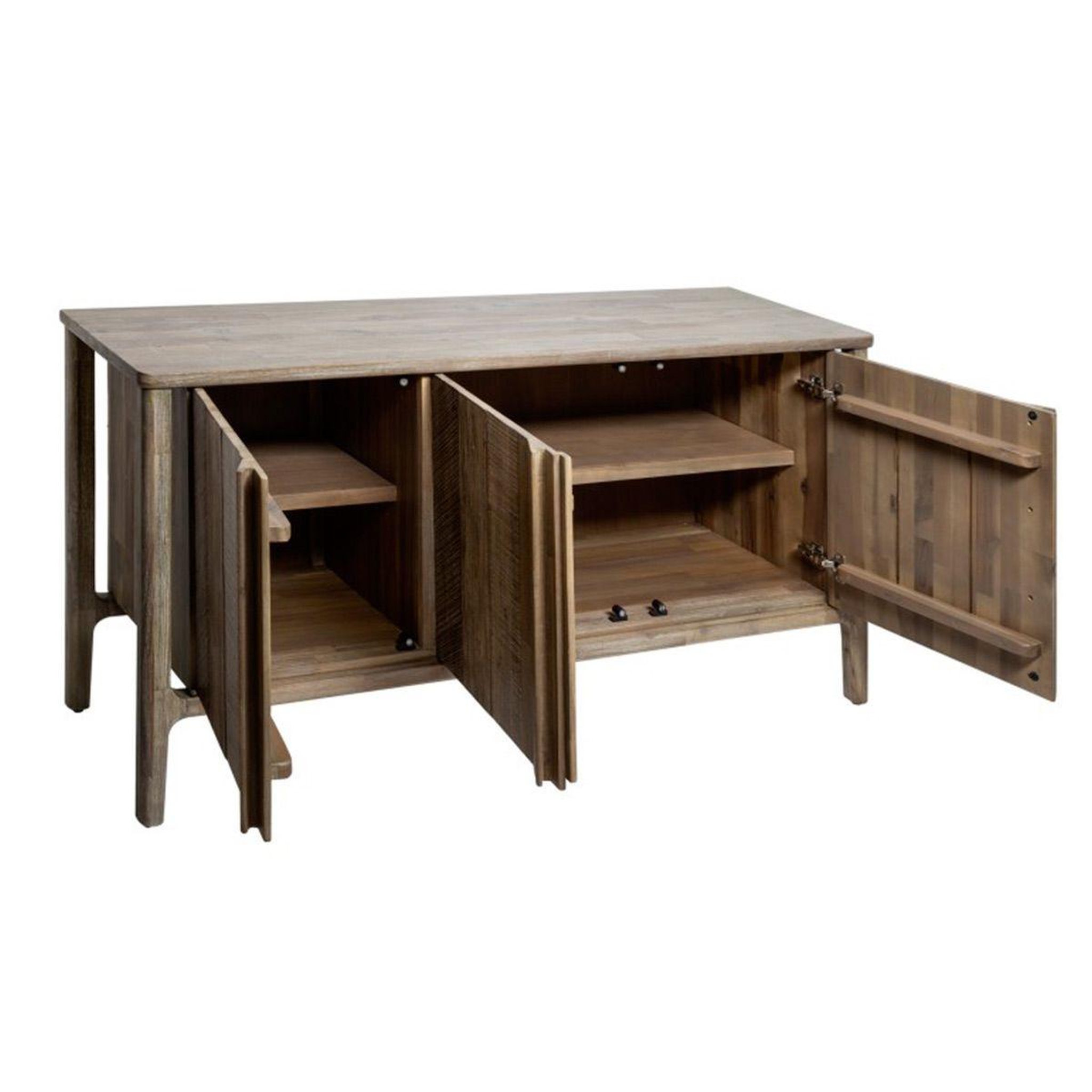 Voir la diapositive 3 : ATMOSPHERA Buffet 3 portes en bois  banila  160cm naturel