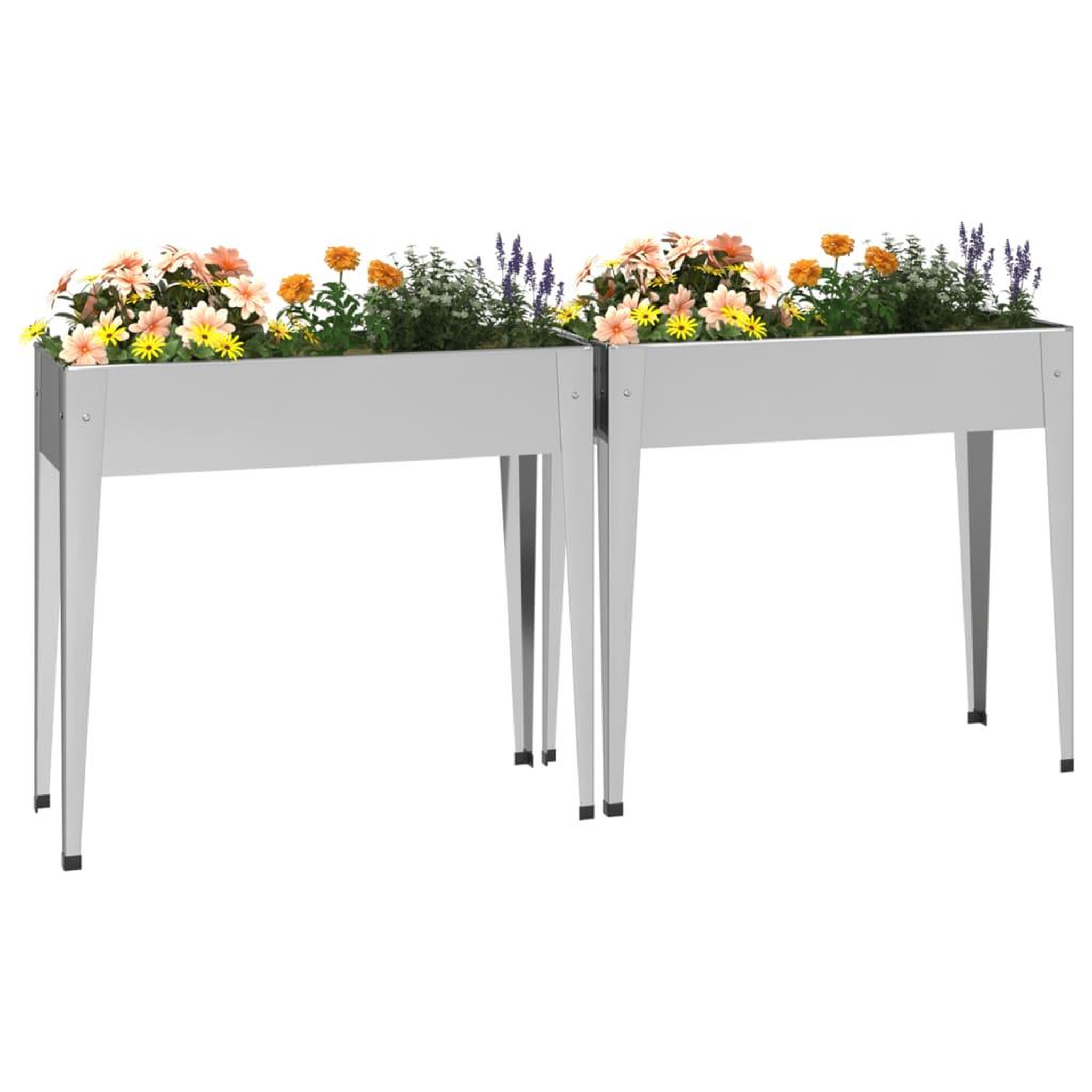 Voir la diapositive 3 : VIDAXL Jardinieres 2 pcs Acier galvanise