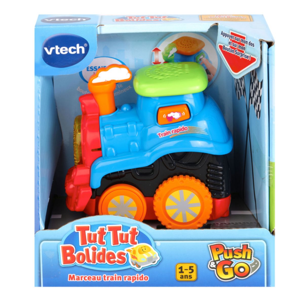 VTECH Véhicules push & go Tut tut bolides - Marceau, train rapido