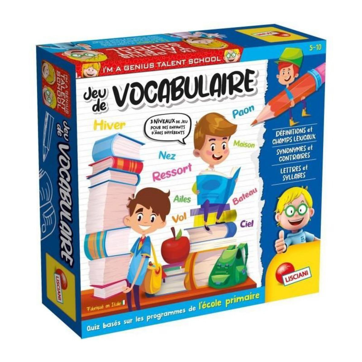 LISCIANI GIOCHI Talent School - Jeu de Parcours a Quiz - LISCIANIGIOCHI - Cartes Quiz, Themes Variés