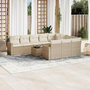 Voir la diapositive 1 : VIDAXL Salon de jardin 11 pcs avec coussins beige resine tressee