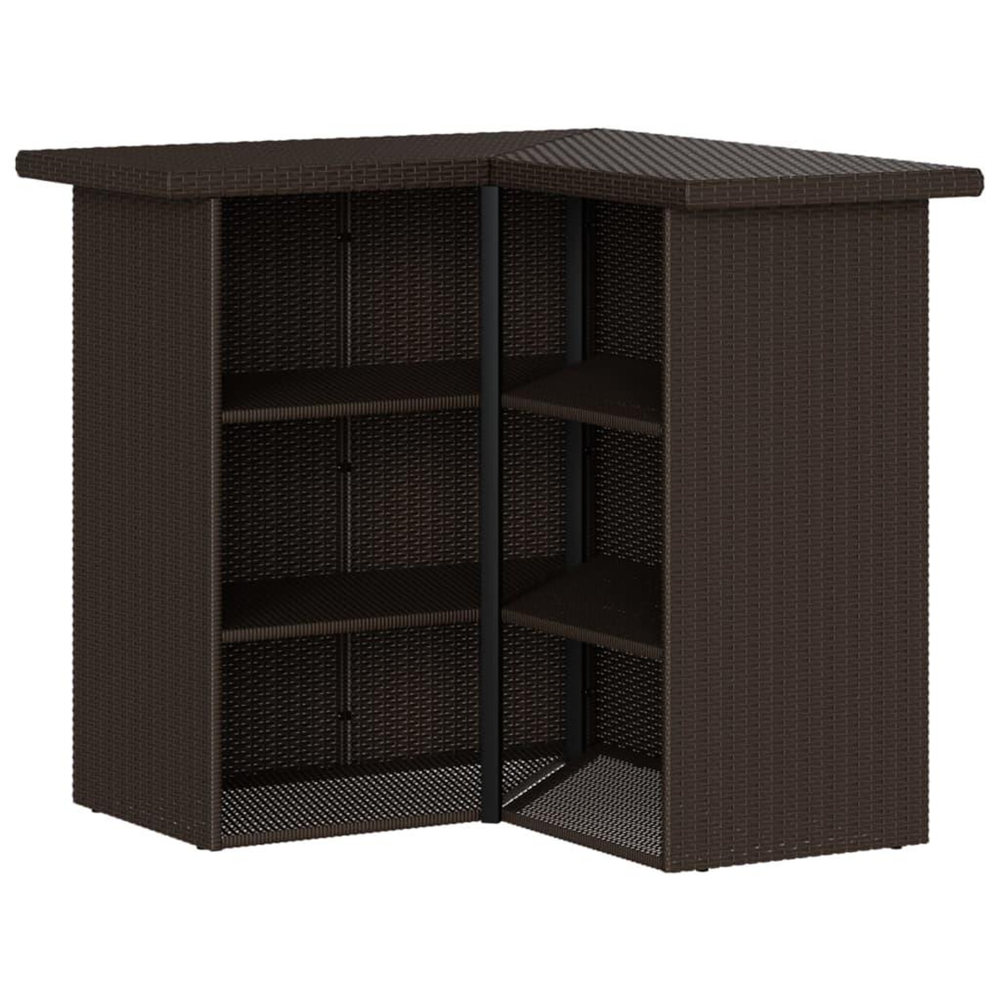 Voir la diapositive 5 : VIDAXL Ensemble de bar de jardin 3 pcs et coussins brun resine tressee