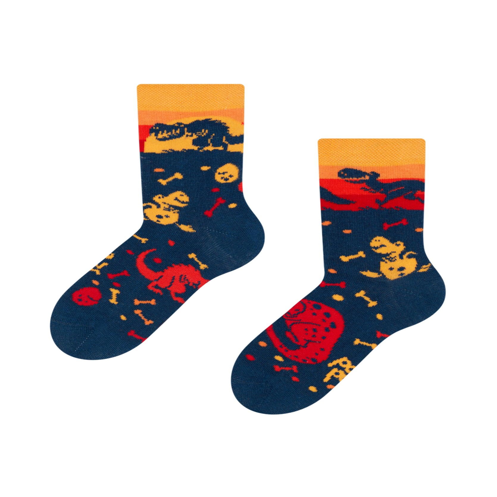 DEDOLES Chaussettes enfants monde de dinosaures. Coloris disponibles : Bleu