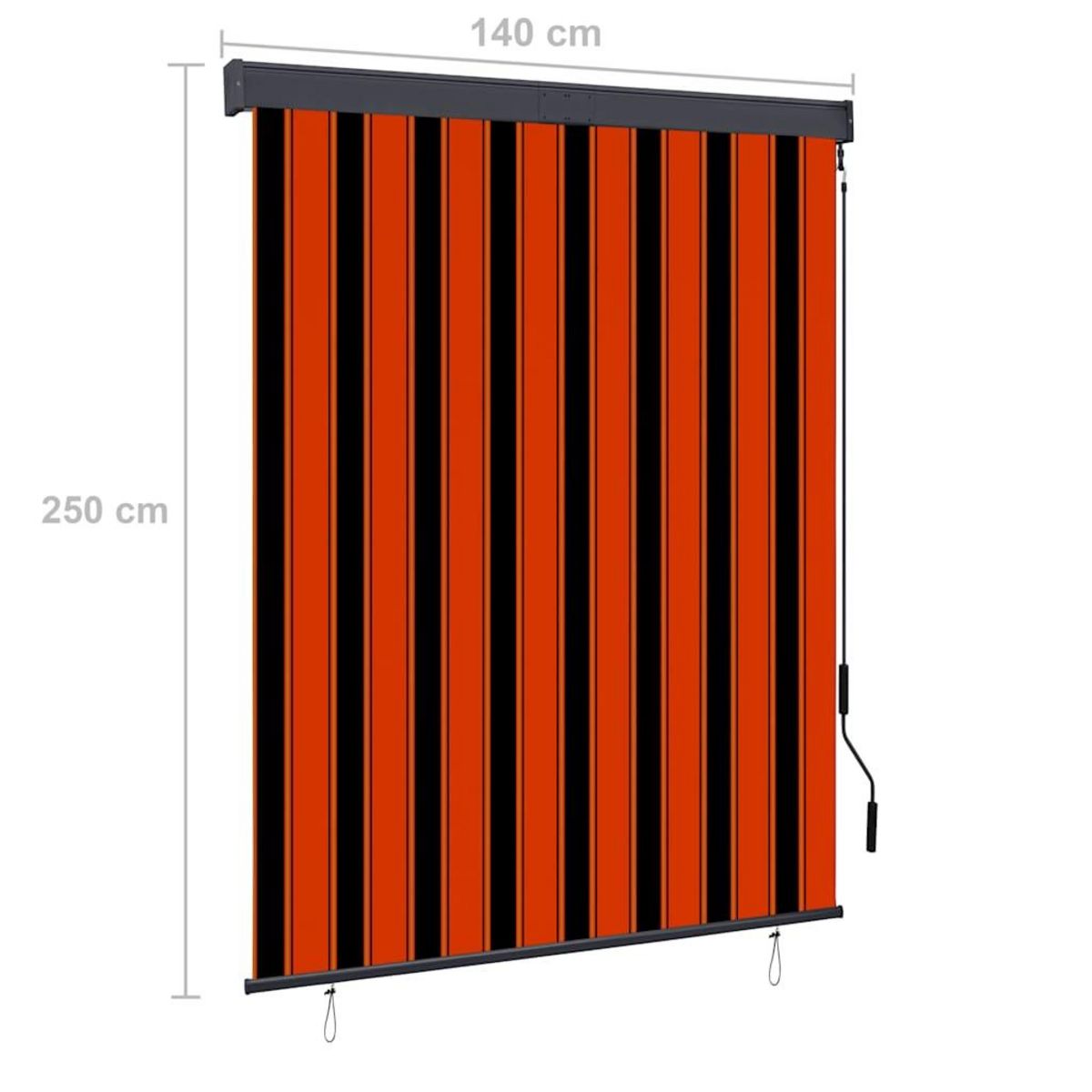VIDAXL Store roulant d'exterieur 140x250 cm Orange et marron