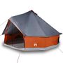 Voir la diapositive 4 : VIDAXL Tente familiale tipi 10 personnes gris et orange impermeable