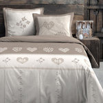 STOF Housse de couette 240x220 MODANE NATUREL + 2 taies coton 57 fils