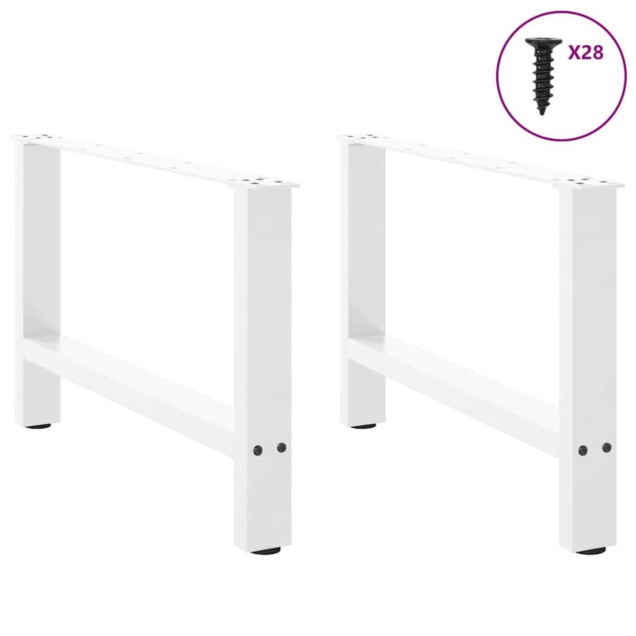 Voir la diapositive 3 : VIDAXL Pieds de table basse blanc 2 pcs 70x(42-43) cm acier
