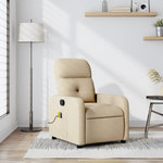 VIDAXL Fauteuil de massage inclinable Creme Tissu