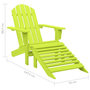 Voir la diapositive 6 : VIDAXL Chaise de jardin Adirondack avec pouf bois de sapin solide vert