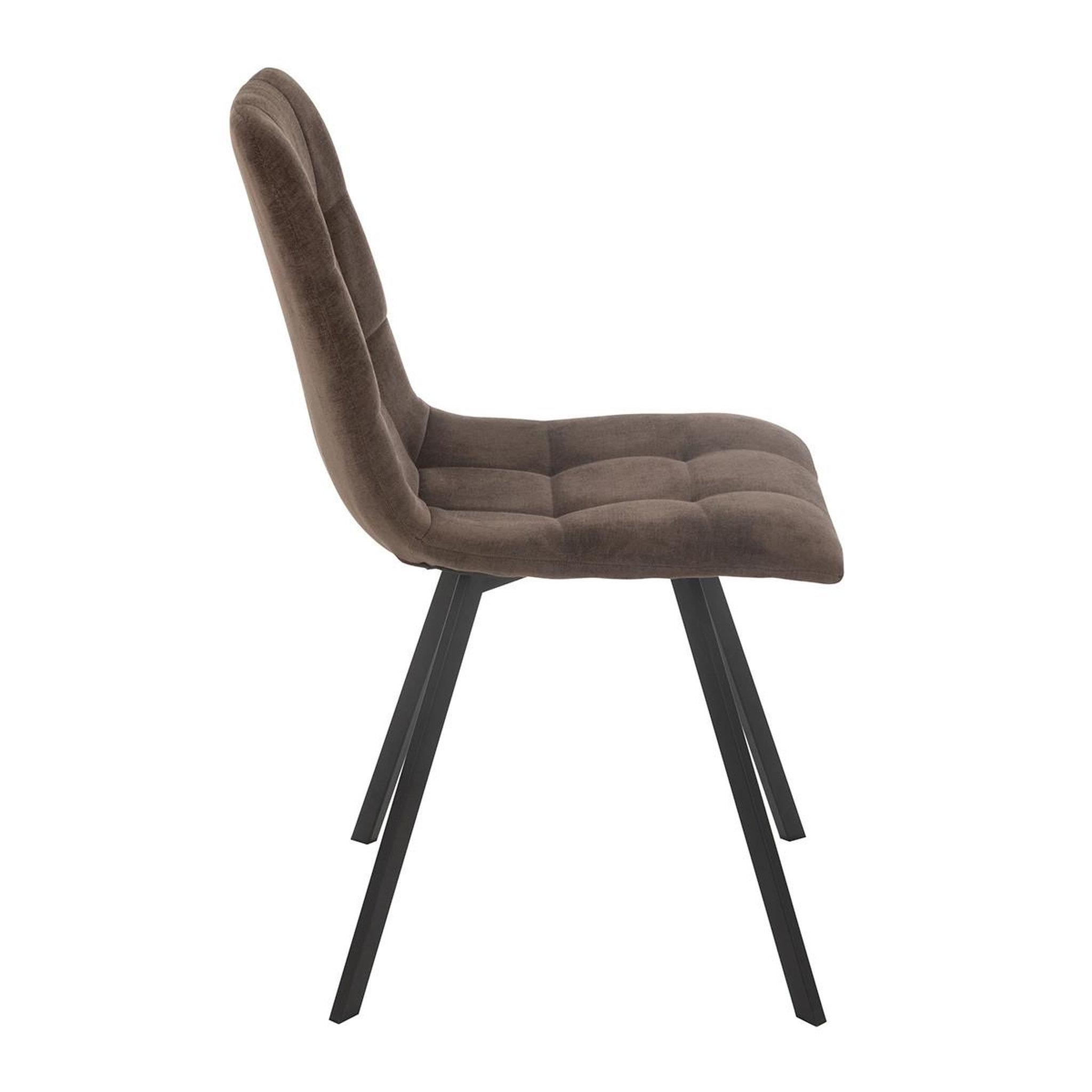 Voir la diapositive 3 : J-LINE Chaise matelassée  clark  85cm marron