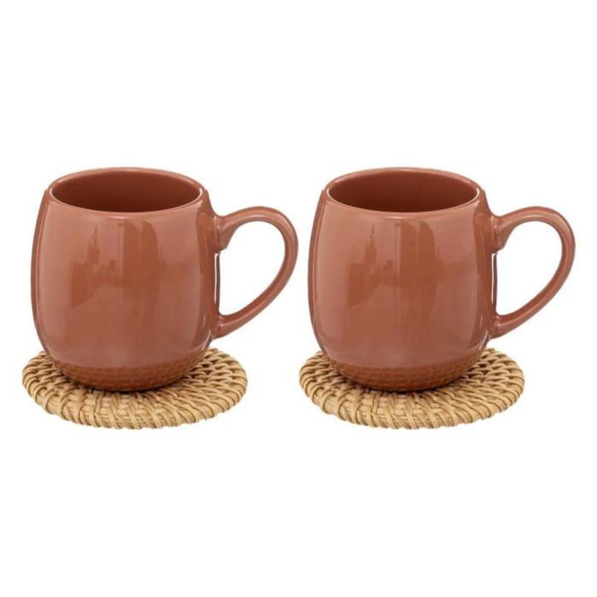 Paris Prix Lot de 2 Mugs en Faïence  Alicante  30cl Terracotta