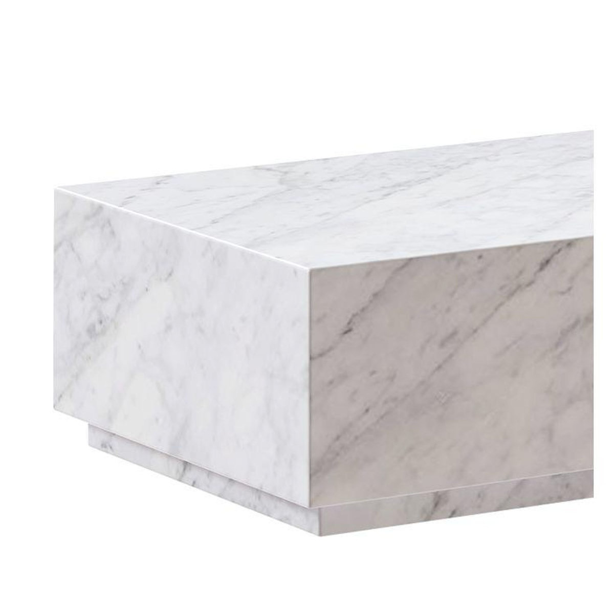 Rendez vous déco Table basse rectangulaire en marbre blanc - Izaé