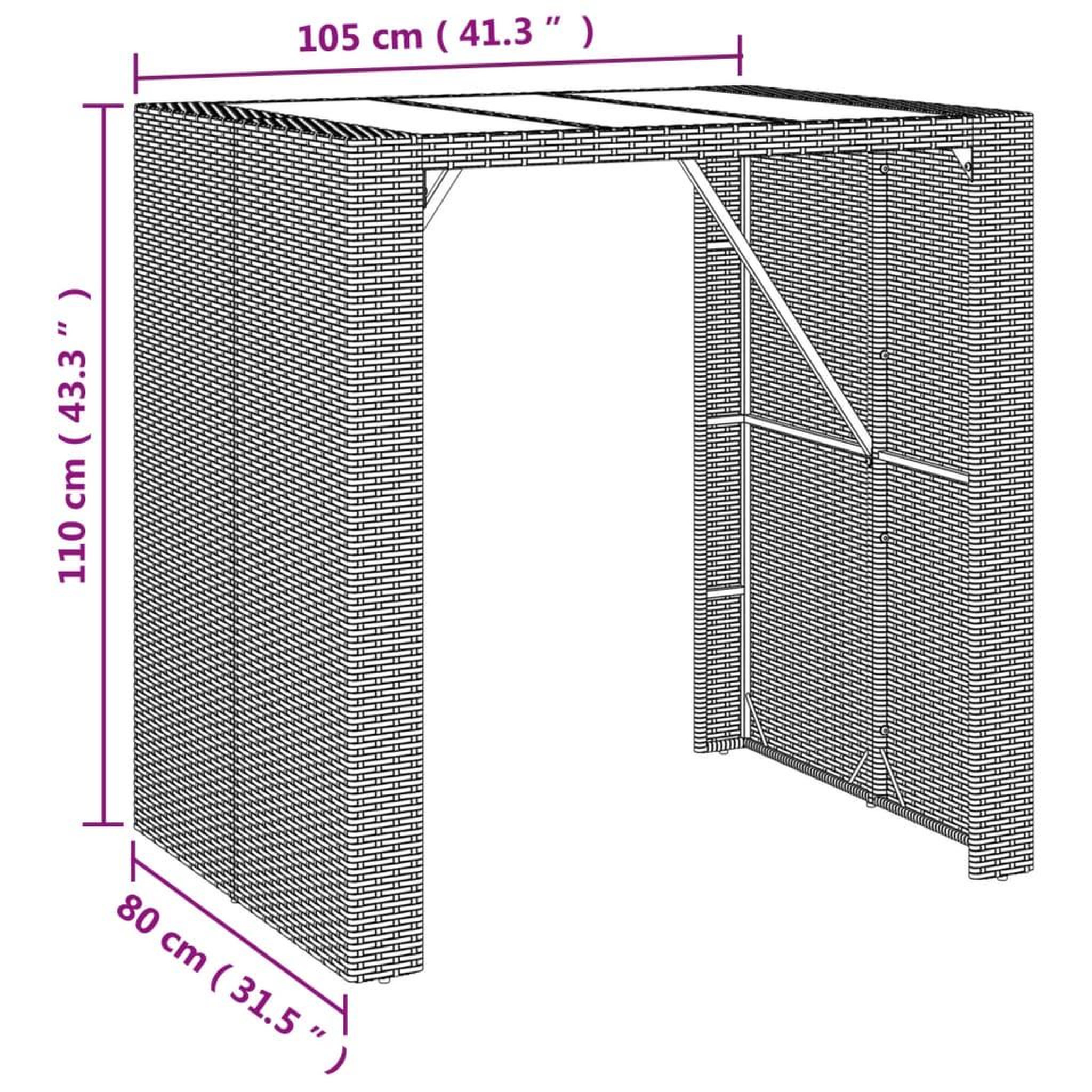 Voir la diapositive 6 : VIDAXL Table de bar et dessus en verre noir 105x80x110 cm poly rotin
