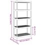 Voir la diapositive 6 : VIDAXL Etagere de rangement a 5 niveaux noir 93,5x45,5x194,5 cm PP