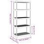 Voir la diapositive 6 : VIDAXL Etagere de rangement a 5 niveaux noir 93,5x45,5x194,5 cm PP