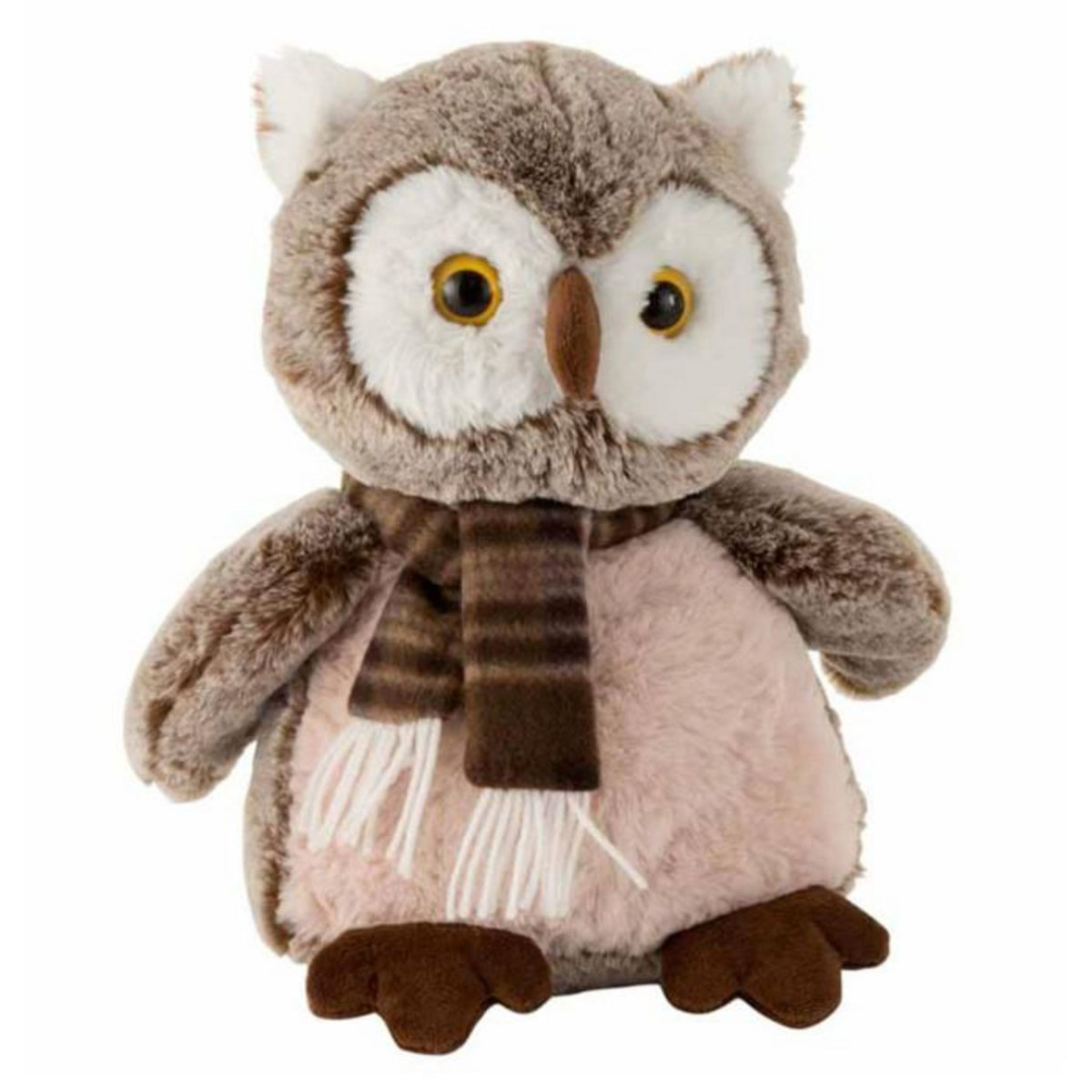 Paris Prix Peluche Enfant  Chouette & Écharpe  30cm Marron