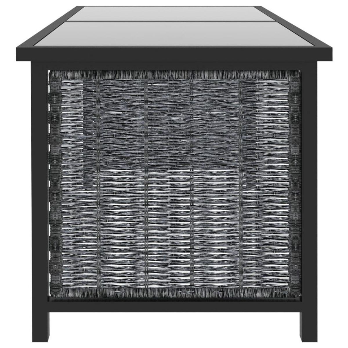 VIDAXL Salon de jardin 9 pcs avec coussins Resine tressee Anthracite