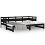 Voir la diapositive 5 : VIDAXL Lit coulissant sans matelas noir 2x(90x190) cm