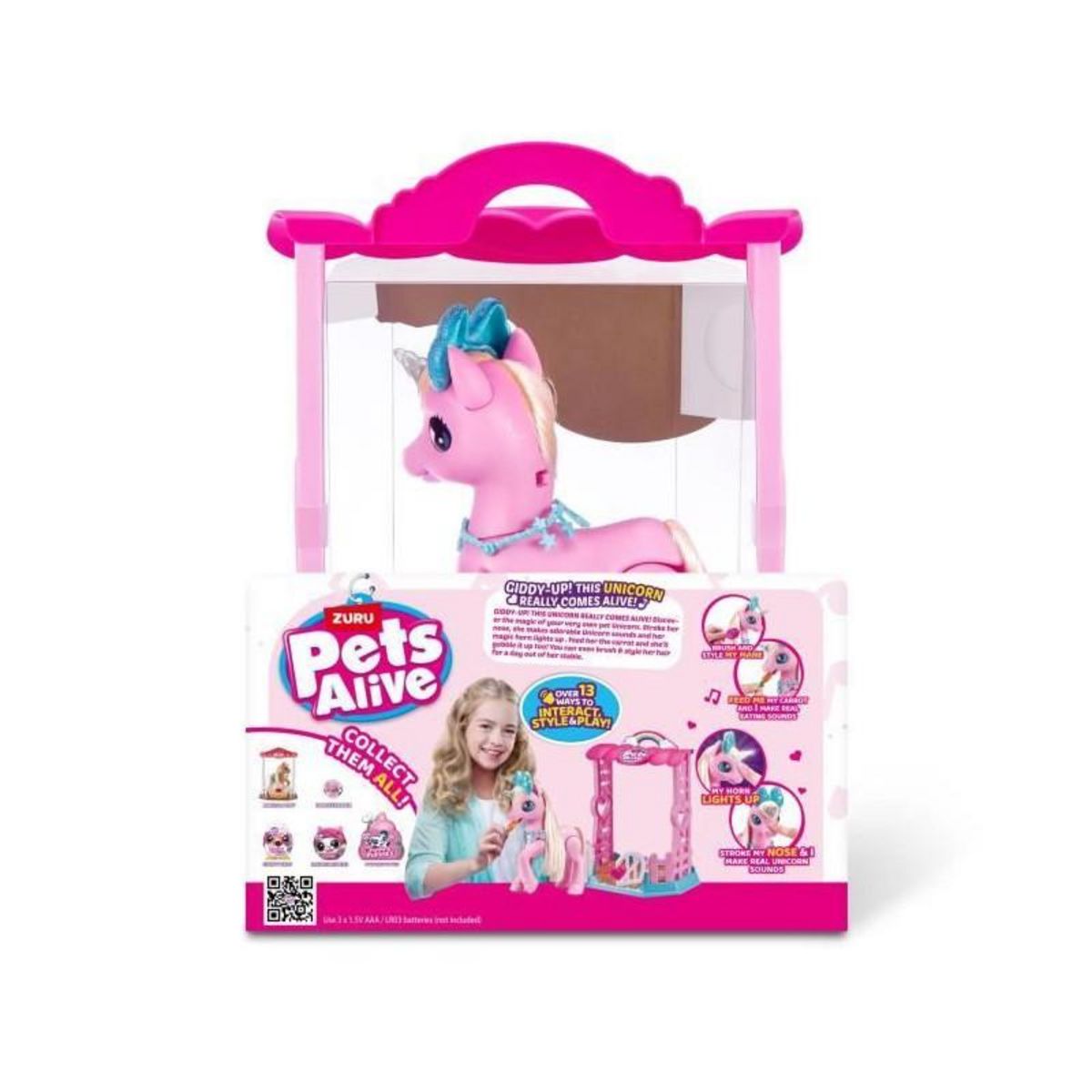 ZURU Licorne Interactive Pets Alive avec Enclos et Effets Sonores