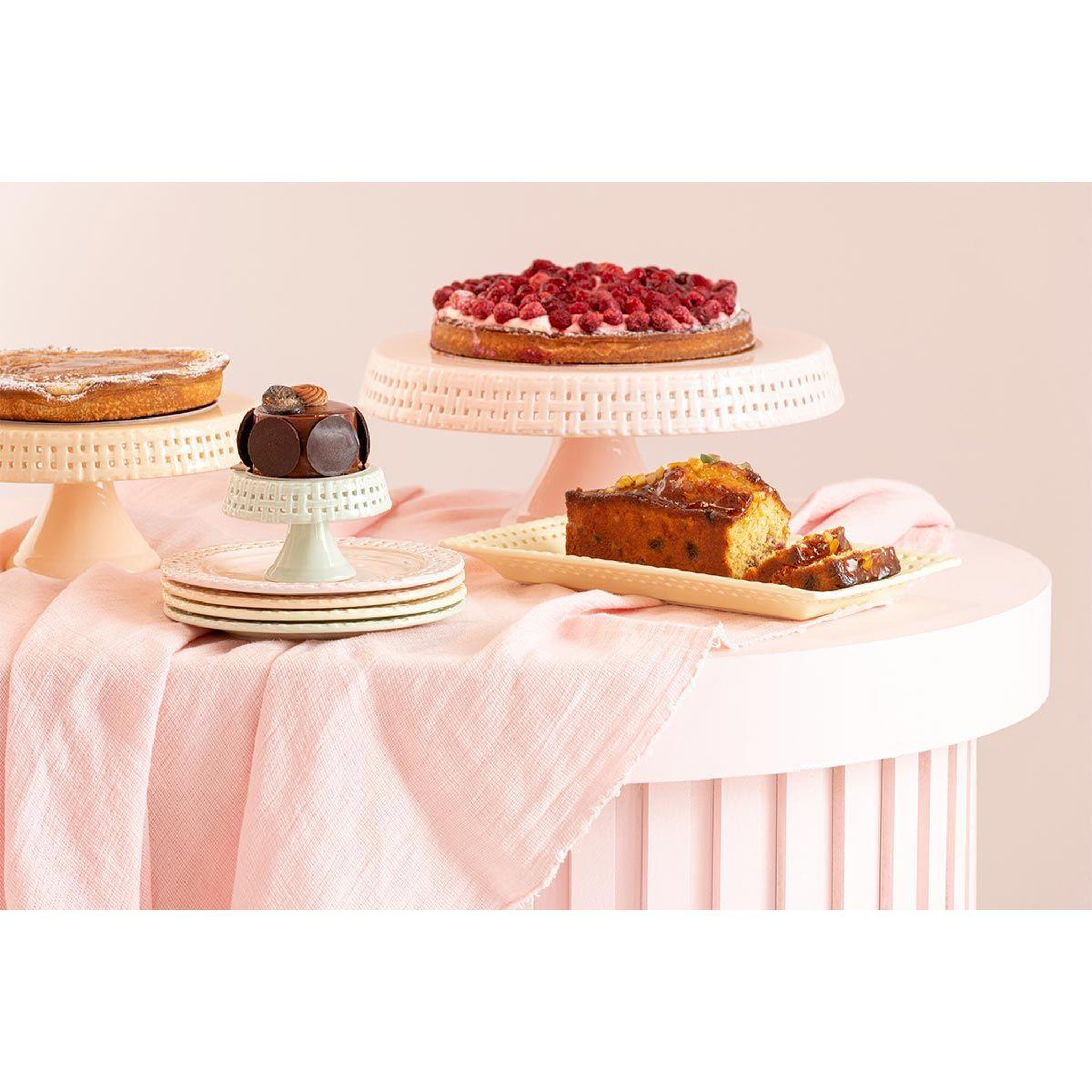 Voir la diapositive 3 : J-LINE Plat à tarte en céramique  vercer  25cm jaune