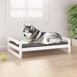 VIDAXL Lit pour chien Blanc 105,5x75,5x28 cm Bois de pin solide