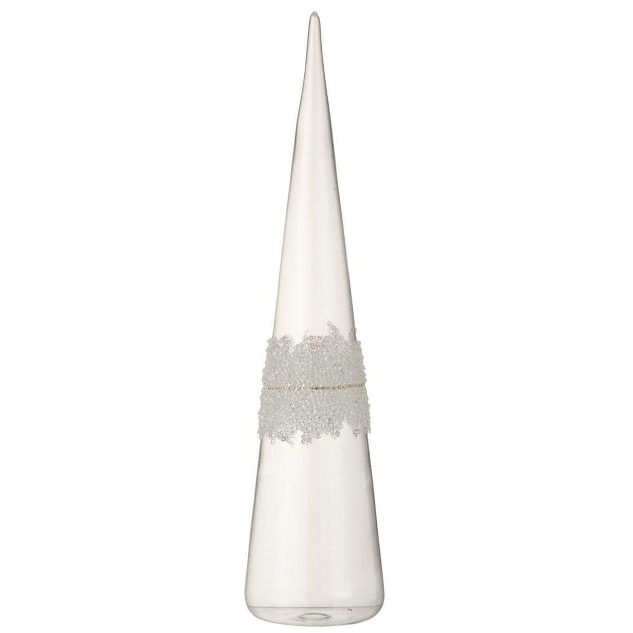 J-LINE Cône Glace en Verre  Diamant  42cm Transparent