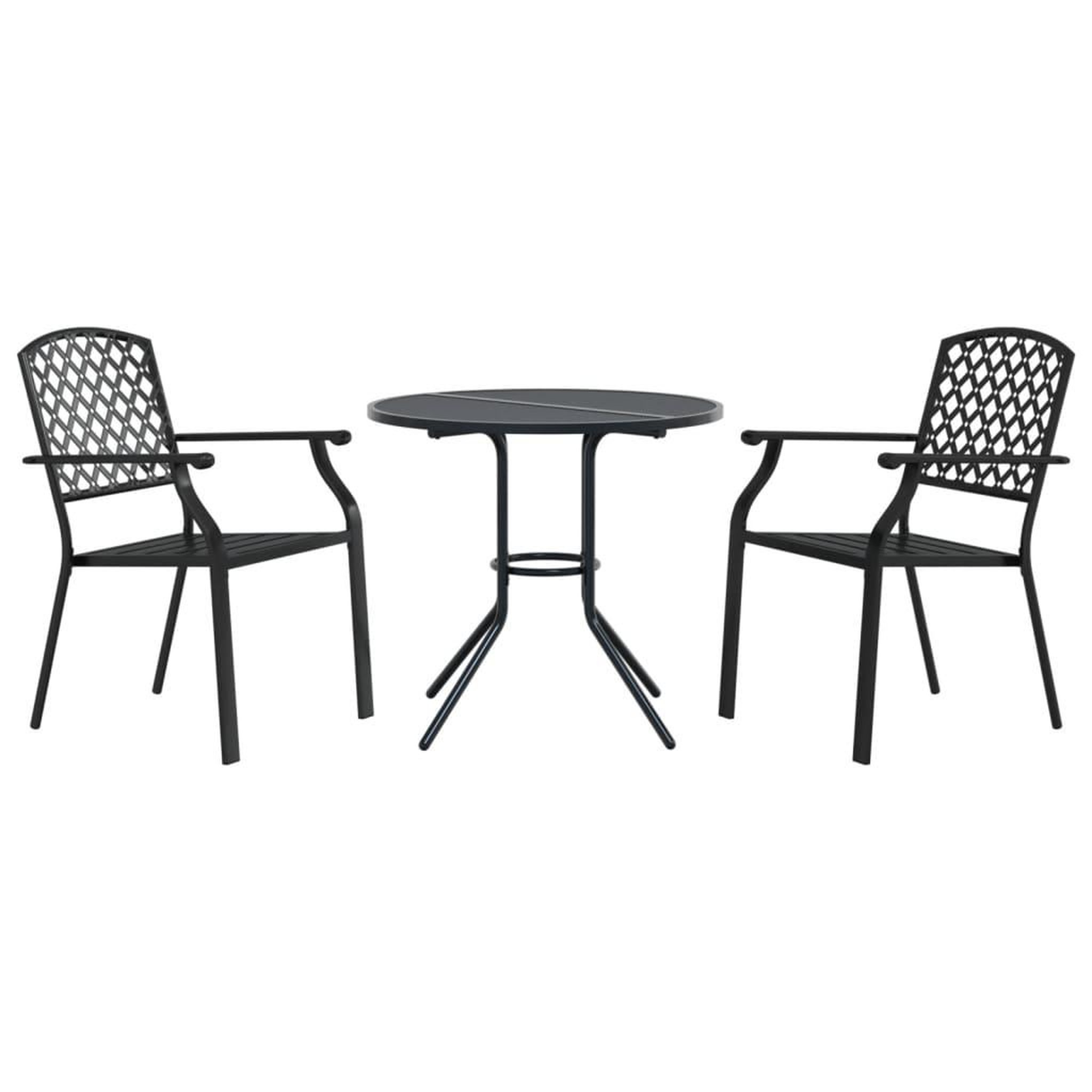 Voir la diapositive 2 : VIDAXL Ensemble de chaises de jardin empilables 3 pcs anthracite