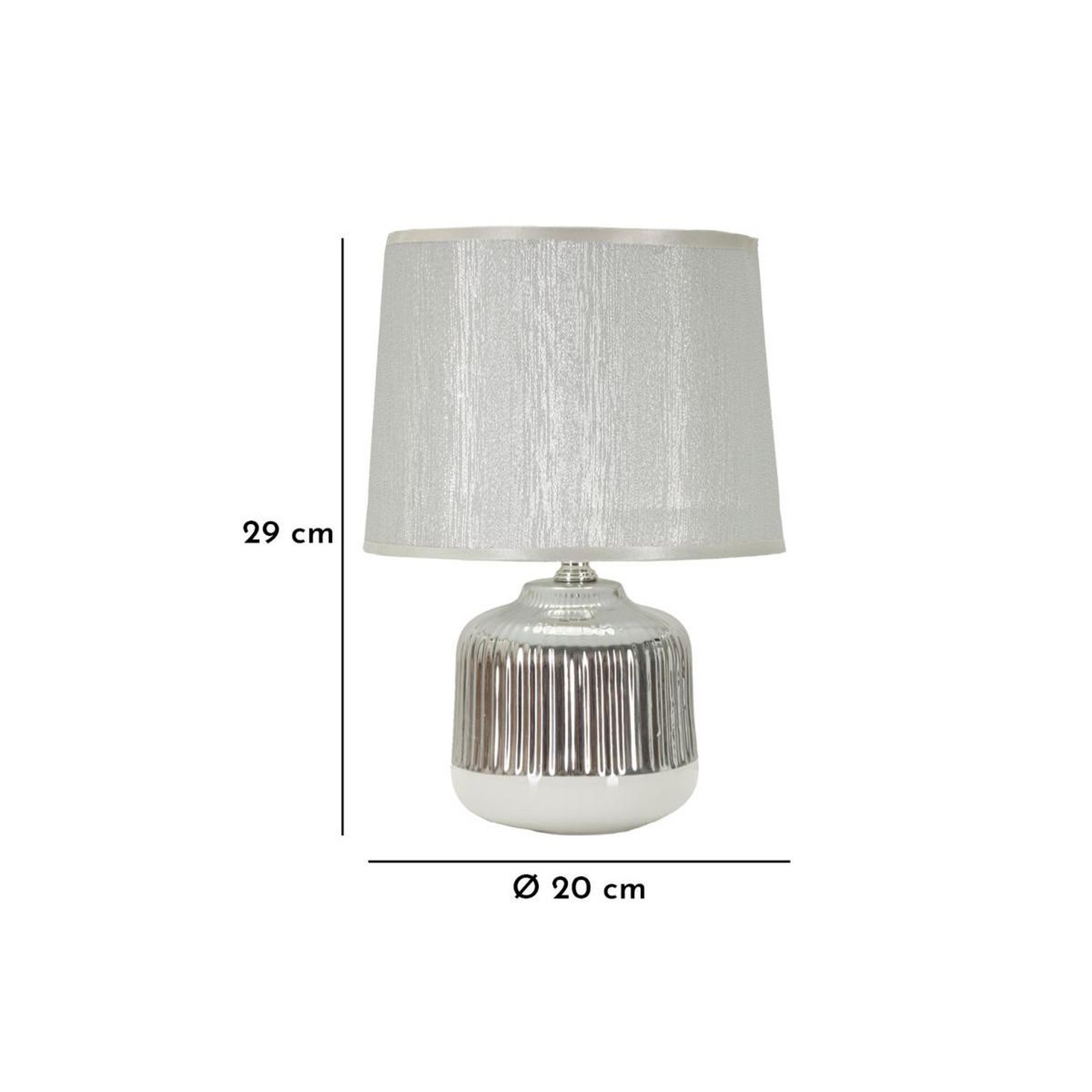 Voir la diapositive 6 : Paris Prix Lampe à poser en céramique  lucina  29cm argent & blanc