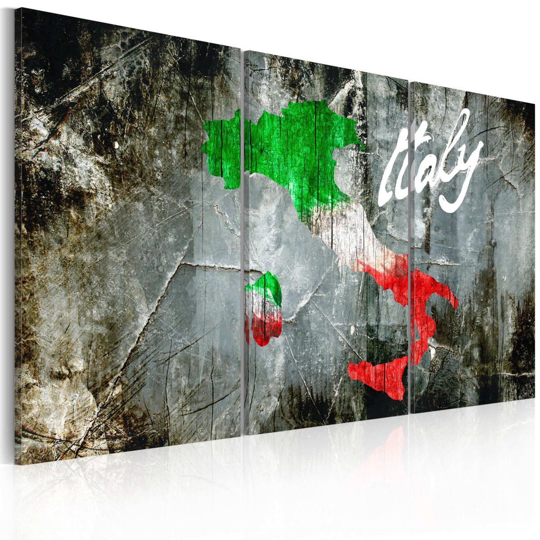 Voir la diapositive 1 : Paris Prix Tableau 3 panneaux  carte artistique de l'italie