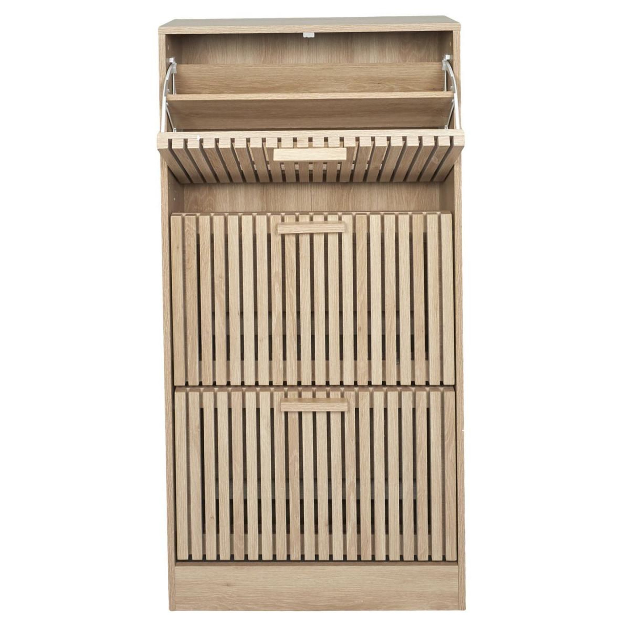 Voir la diapositive 3 : Paris Prix Meuble à chaussures 3 portes  klaus  113cm marron