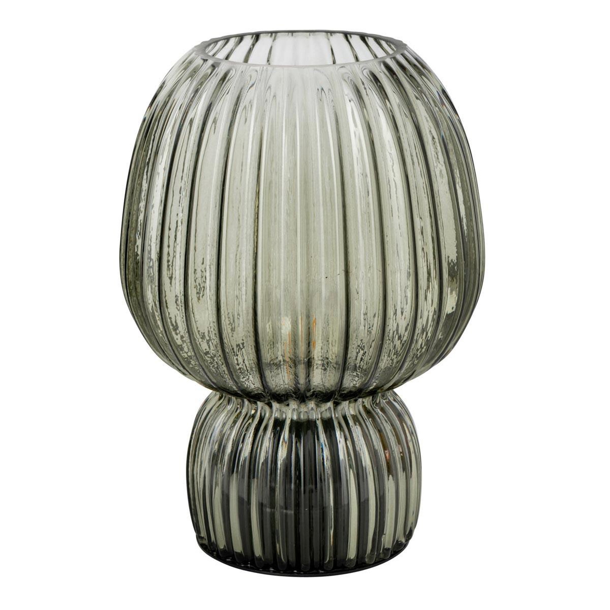 J-LINE Lampe à poser sans fil en verre  aura  21cm vert olive