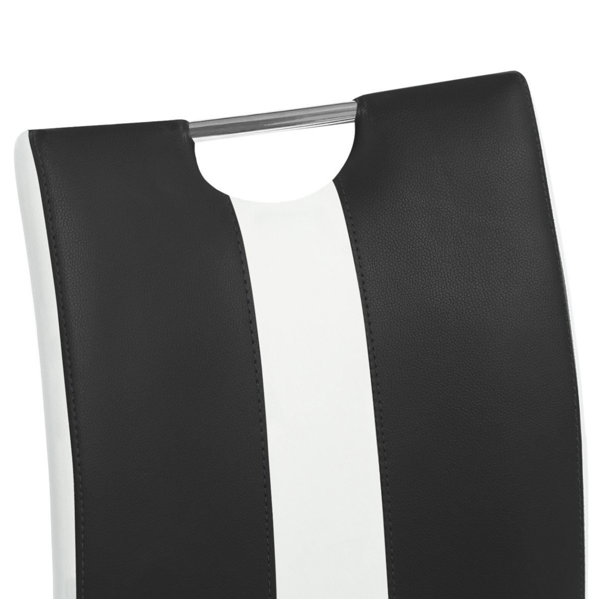 ID MARKET Lot de 4 chaises PIA noires et blanches pour salle à manger