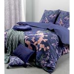 Les Ateliers du Linge Parure housse de couette 100% coton 47fils paola. Coloris disponibles : Bleu