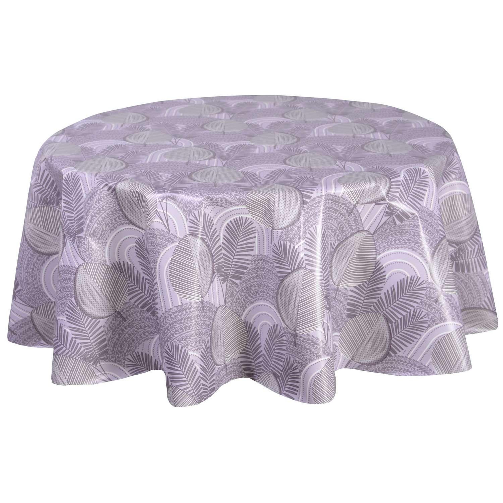 Voir la diapositive 1 : HABITABLE Nappe en toile cirée ronde Moze - Diam. 150 cm - Gris