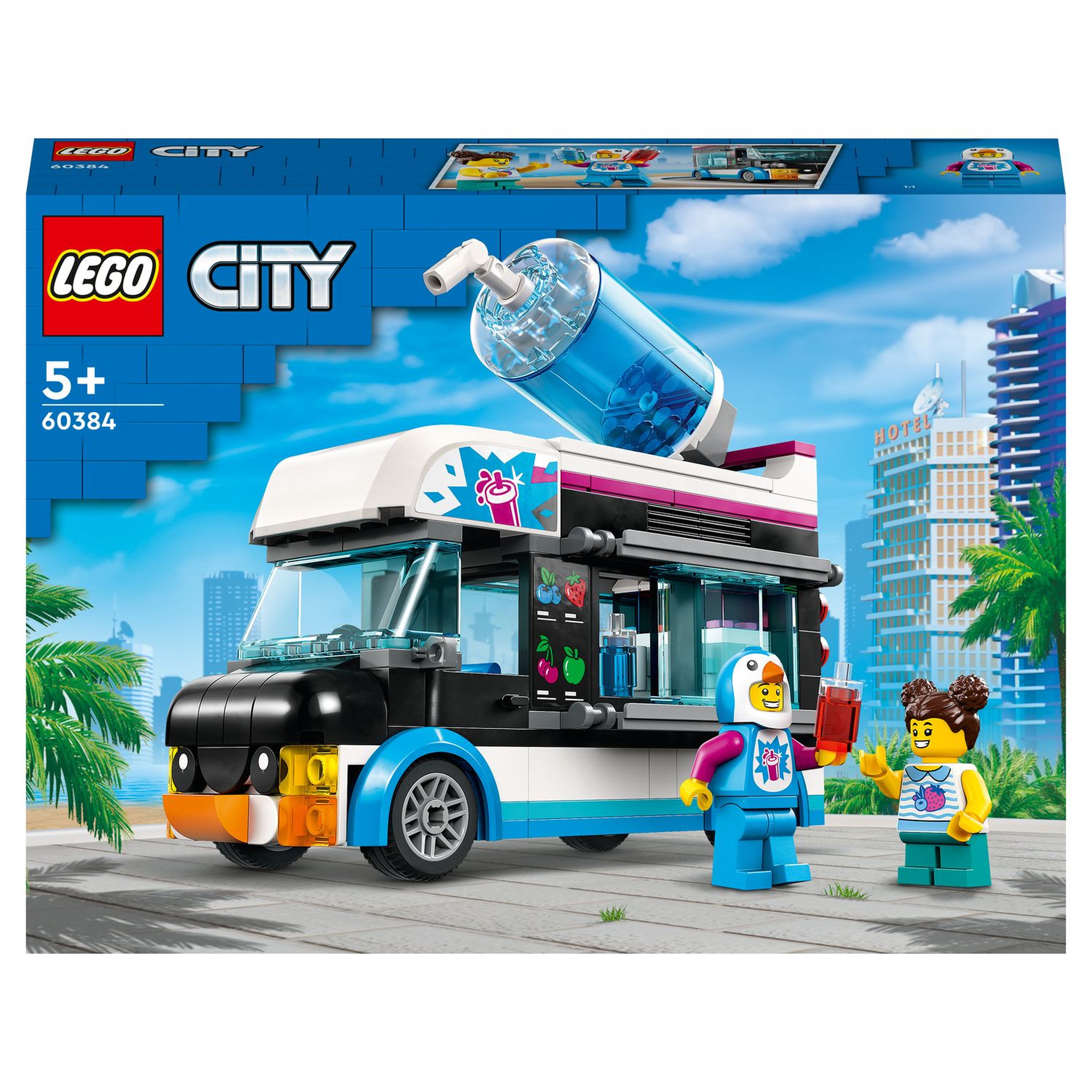 Voir la diapositive 1 : LEGO City 60384 Le camion à granités du pingouin, Jouet Camion pour Enfants de 5 Ans, Jeu de Véhicule d'Été avec Figurines