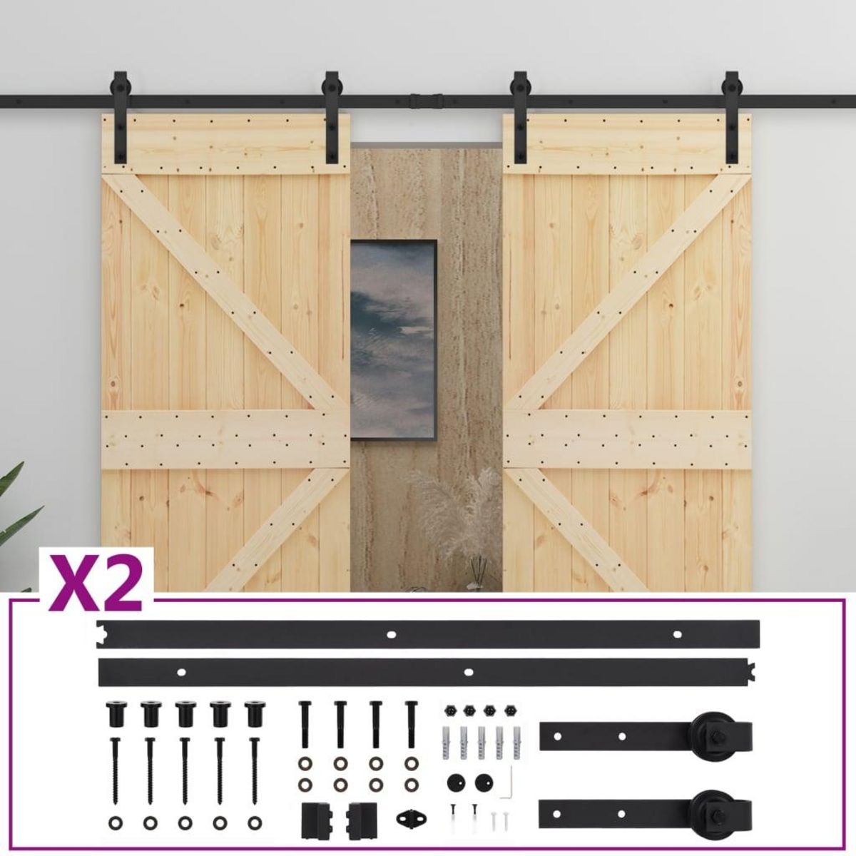 VIDAXL Porte coulissante avec kit de quincaillerie 80x210cm Pin massif