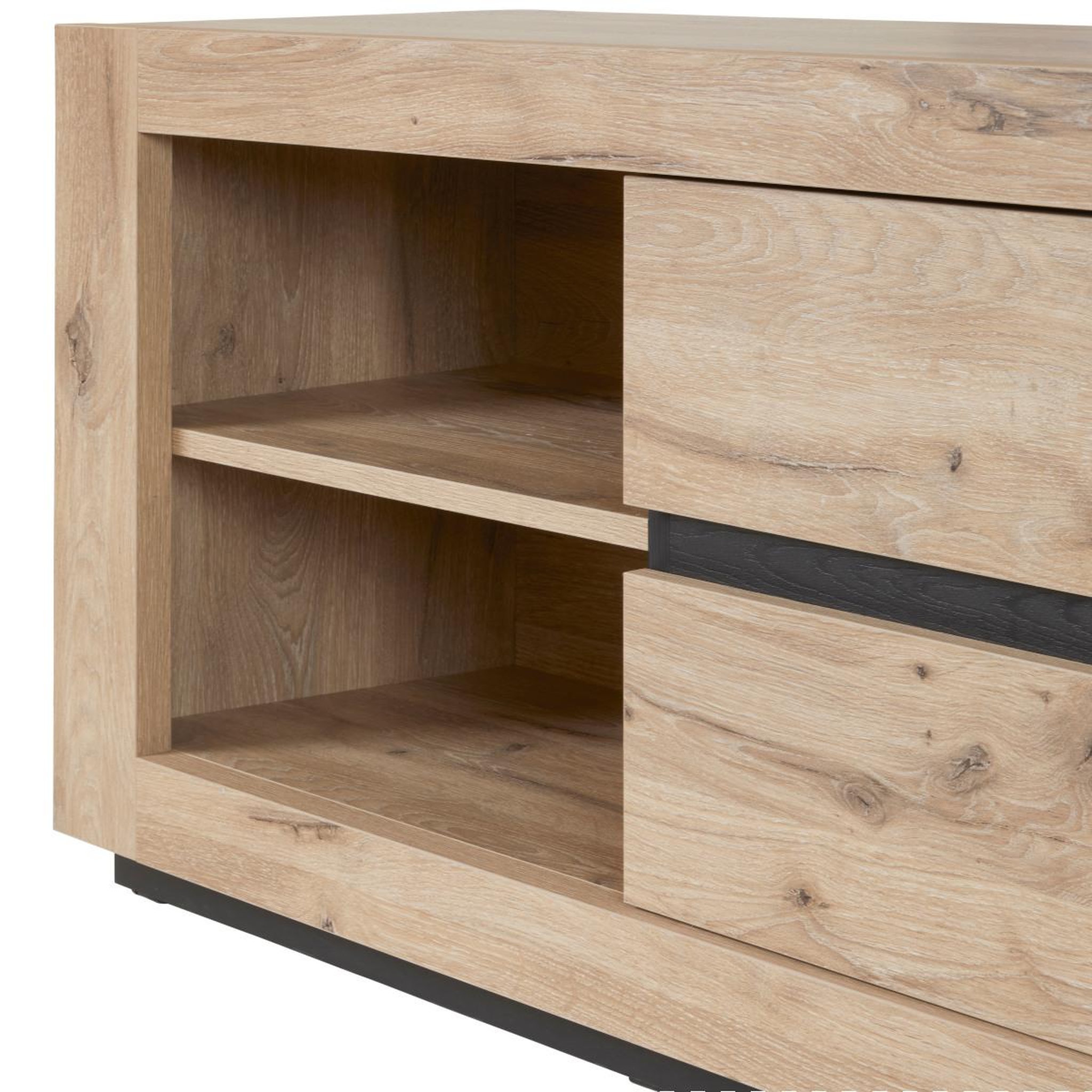 Voir la diapositive 5 : JLC KREATION Meuble tv moderne en bois 2 portes-2 niches racha