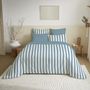 Voir la diapositive 2 : COTON PUR Pack complet housse de couette réversible pour lit 180 x 200 cm  King size  Anatole azur