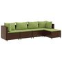Voir la diapositive 2 : VIDAXL Salon de jardin 5 pcs avec coussins Marron Resine tressee