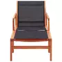 VIDAXL Chaise de jardin et repose-pied Eucalyptus solide et textilene