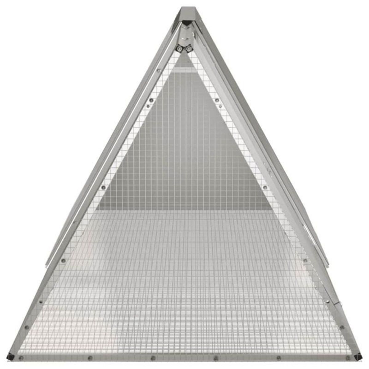 VIDAXL Cage pour lapin Gris 201,5x80,5x71 cm Acier galvanisé
