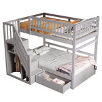 MERAX Lit superposé. Coloris disponibles : Gris, Blanc, Marron