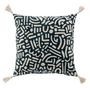 Voir la diapositive 1 : Paris Prix Coussin Déco Pompons  Lior  45x45cm Noir