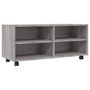 Voir la diapositive 2 : VIDAXL Meuble TV sur roulettes Sonoma gris 90x35x35 cm Bois ingenierie