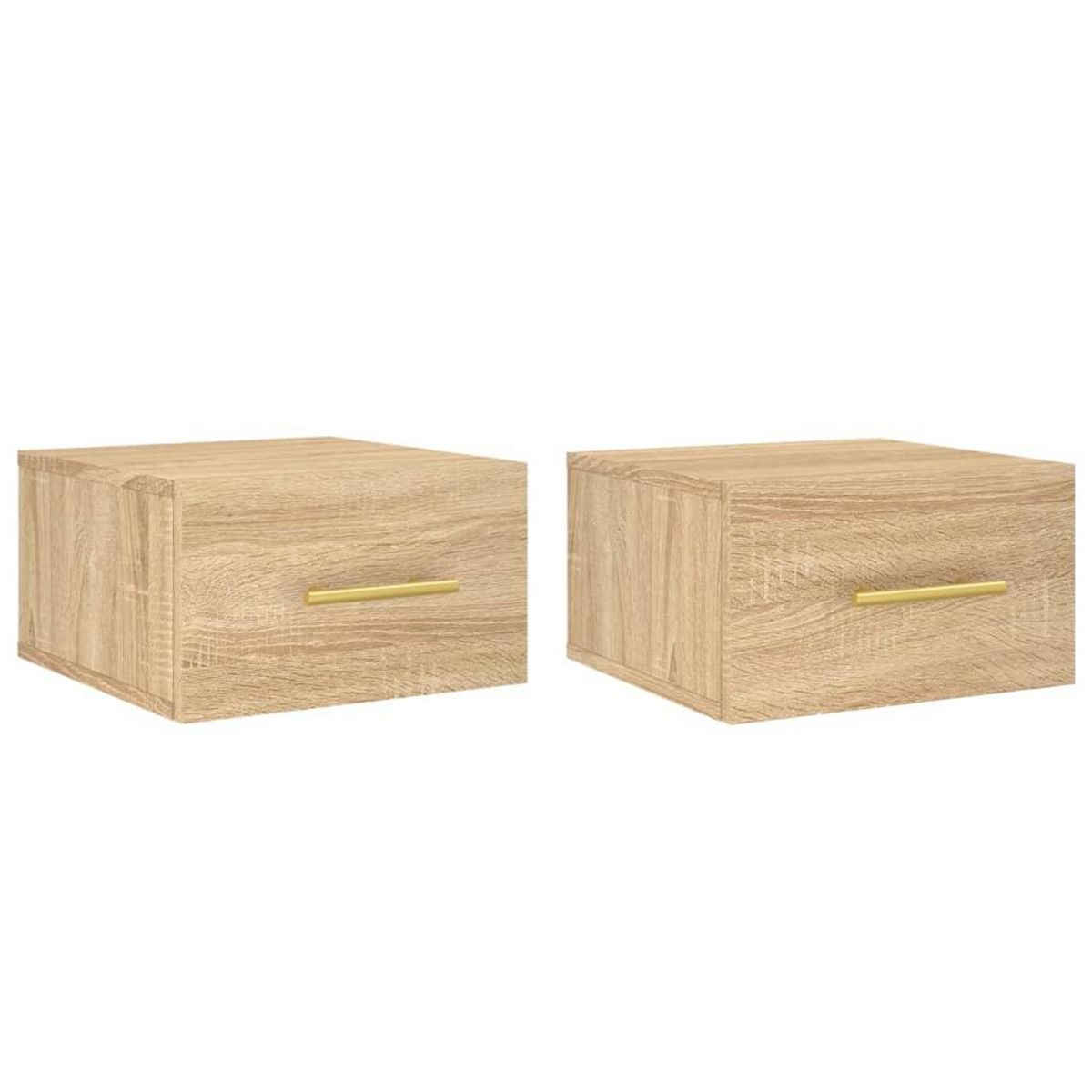 VIDAXL Tables de chevet murales 2 pcs chene sonoma 35x35x20 cm