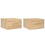 Voir la diapositive 2 : VIDAXL Tables de chevet murales 2 pcs chene sonoma 35x35x20 cm