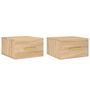 Voir la diapositive 2 : VIDAXL Tables de chevet murales 2 pcs chene sonoma 35x35x20 cm