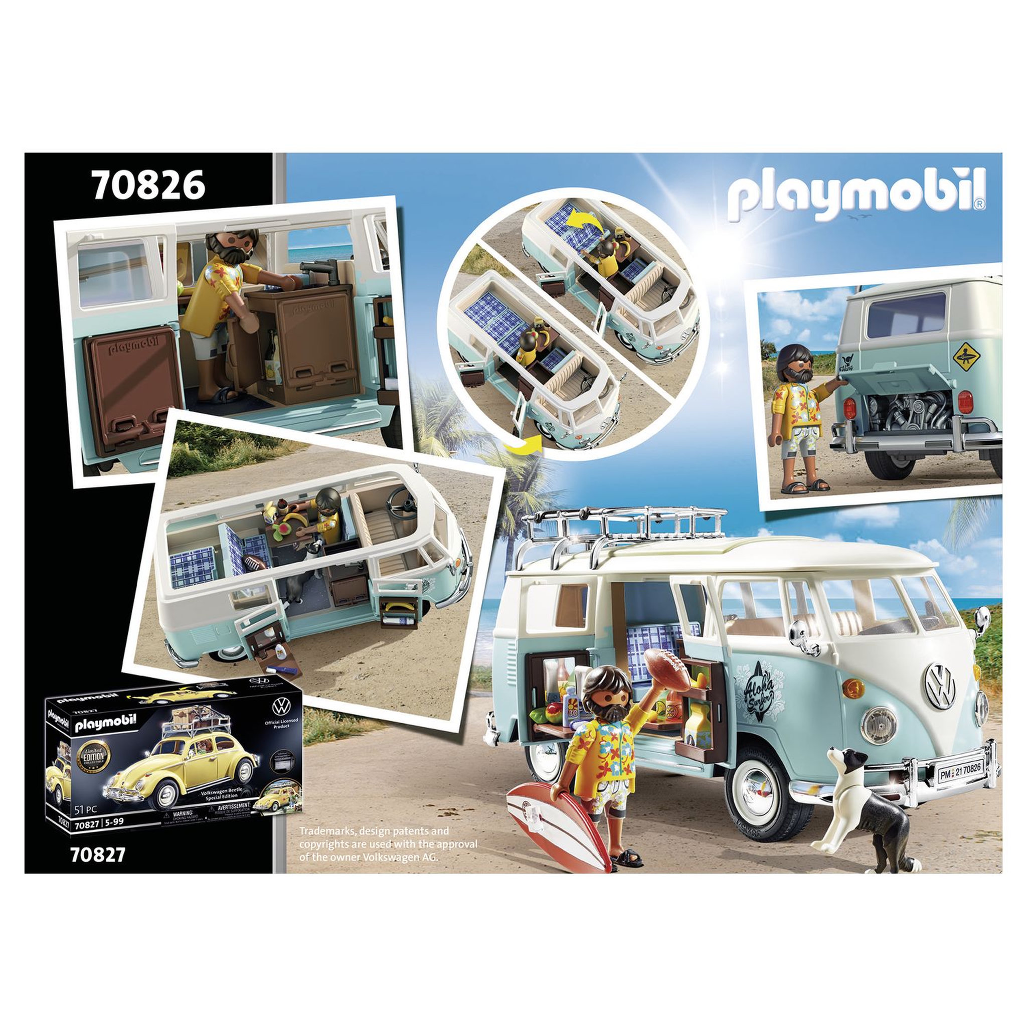 Voir la diapositive 3 : PLAYMOBIL 70826 - Volkswagen T1 Combi - Edition spéciale