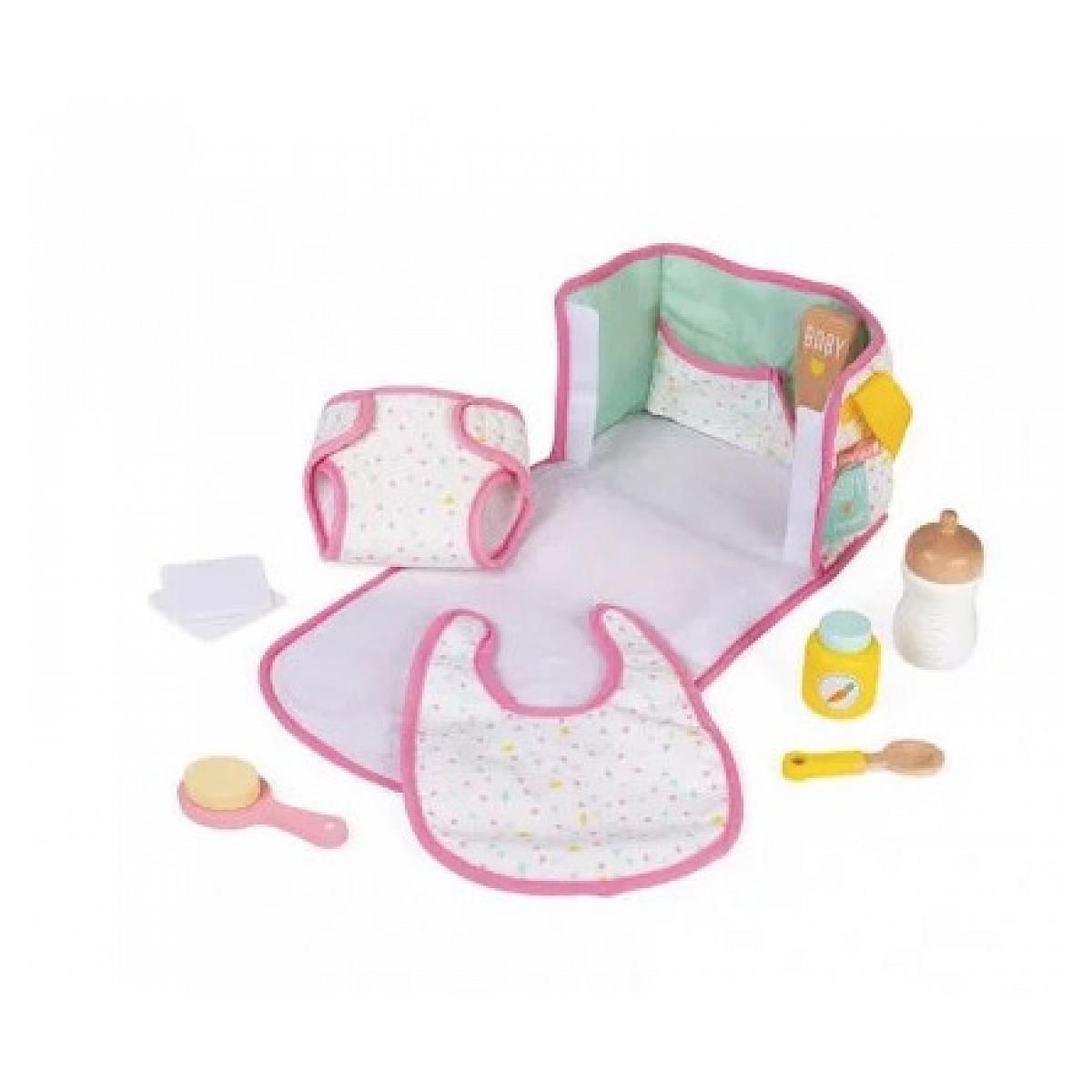 Juratoys-Janod Sac à langer Nursery pour poupée - Table à langer portable et accessoires inclus